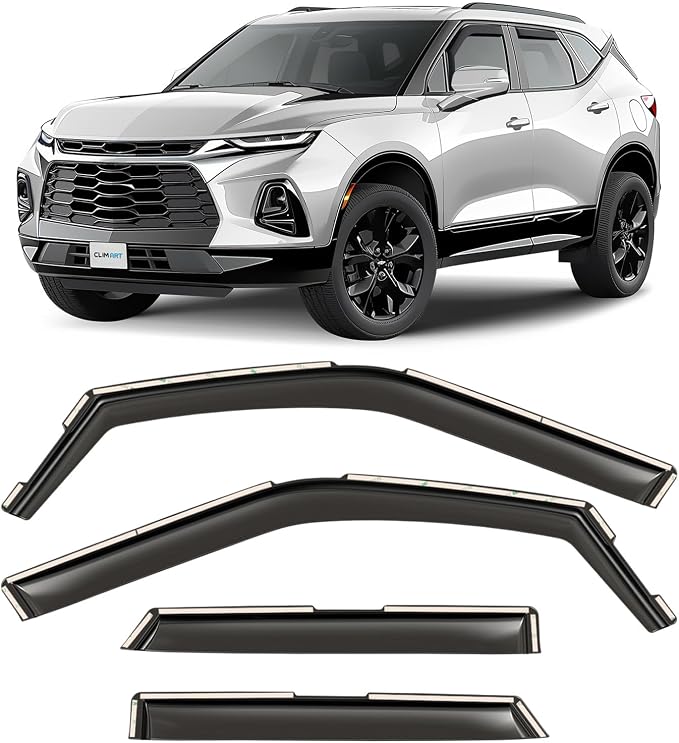 in-Channel Incredibly Durable Rain Guards for Chevrolet (Chevy) Blazer 2019-2026, Original Window Deflectors, Vent Window Visors, Vent Deflector, 4 pcs. - 619462