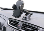 Dashboard Car Phone Holder Mount with Microfiber Cleaning Towel - 360 Rotation Suction Cup Cellphone Mount for Windshield & Vent - Universal & Hands Free Cell Phone Holders for Your Car - Black