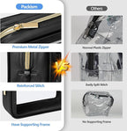Clear Makeup Bag - TSA Approved Toiletry Bag for Carry-on & Checked Luggage, Water Resistant Car Storage Organizer with Reinforced Seams