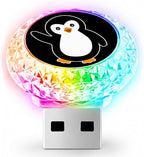 Penguin USB LED Car Portable Interior Multi-Color Atmosphere Lamp | Portable Mini LED Night Light Auto Ambient Lighting, Universal Vehicle Bedroom Decor Car Accessories Gifts for Women Men