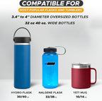 Car Cup Holder Expander | Fits 32/40 oz Hydro Flasks, Yeti, Nalgene & Large Bottles up to 3.8" | Universal Cup Adapter for Cars with 3.2" Holders – Black