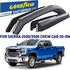 Goodyear Shatterproof in-Channel Window Deflectors for GMC Sierra 2500HD, 3500HD 2020-2026 Crew Cab, Rain Guards, Window Visors for Cars, Vent Deflector, Car Accessories, 4 pcs - GY009001