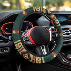 Car Steering Wheel Cover for Women Men, 15 Inch Soft Neoprene Stretch Anti-Slip Washable Car Accessories Universal Fit for Sedans SUV, Southwest Aztec Brown Green