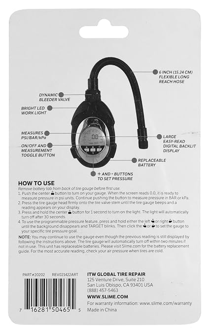 20202 Tire Pressure Gauge, Ultimate Digital, LED Light for Night Time Use 0-100 psi