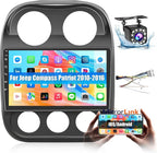 Car Radio for Jeep Compass Patriot 2010 2011 2012 2013 2014 2015 2016: 10.1 Inch Android Touch Screen for Compass Patriot Car Stereo with GPS Navigation/5GHz WiFi/Bluetooth + Backup Camera