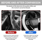 Bling Car Steering Wheel Cover, 15 Inch Rhinestones Soft Leather Elastic Steering Wheel Protector, Sparkly Crystal Diamond for Women, Car Interior Accessories for Most Cars (White)