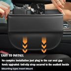 2 Pack Universal Fit Premium Leather Car Seat Gap Filler Organizer, Center Console Organizer for Car SUV Truck (Black，2 Pack)