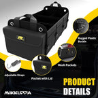 Car Trunk Organizer with Cooler, 100L, Premium Material, Black | Collapsible Heavy Duty Large Car Organizer, Sturdy Trunk Storage for SUV with Adjustable Straps and Non Slip Bottom