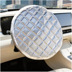 Upgraded Car Steering Wheel Cover Sun Shade,Aluminum Film Car Wheel Cover with 3-Layer Structure for Heat Insulation,Foldable 15.75" Steering Covers for Cars SUVs