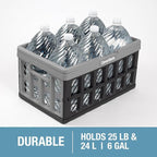 Eco Collapsible Shopping Basket with Handles, 24L Stone, 3 Pack