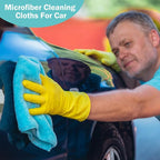 15 Pcs Car Microfiber Towels Buffing Drying Wash Cleaning Cloths Plush Large Towels Thick Care Polishing Detailing Waxing Scratch Proof Towel, 15.75 x 15.75 Inch (Light Blue)