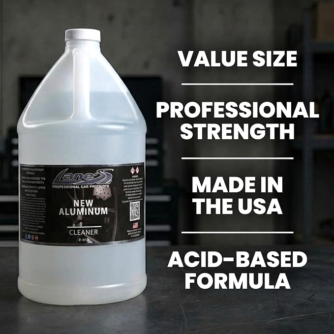 LANE'S New Aluminum Car Wheel Cleaner and Brightener | 1 Gallon (Pack of 1) | Acid Rim Cleaner, Shines & Eliminates Hard Scrubbing | Brake Dust, Oxidation & Rust Remover for Cars, SUVs, Trucks, and More