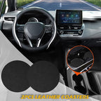 Steering Wheel Cover Black and White Leather Universal 14.5-15 inch | Car Steering Wheel Covers with Coasters Breathable Anti-Slip Durable Steering Wheel Accessories Set for SUV Truck Van