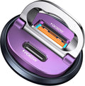 【Upgraded】 125W USB C Car Charger Super Fast Charging for iPhone 16, [PD65W & QC60W][All Metal] Cigarette Lighter Car Charger,Dual Port for iPhone 16 15 Pro iPad Samsung S25/S24 MacBook-Purple