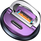【Upgraded】 125W USB C Car Charger Super Fast Charging for iPhone 16, [PD65W & QC60W][All Metal] Cigarette Lighter Car Charger,Dual Port for iPhone 16 15 Pro iPad Samsung S25/S24 MacBook-Purple