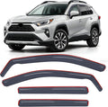 in-Channel Rain Guards for Toyota RAV4 2019 2020 2021 2022 2023 2024 2025, Light Smoky Blue Side Window Visor Deflectors Vent Shades, Rain Protection & Wind Noise Reduction, 4PCS