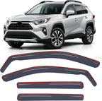 in-Channel Rain Guards for Toyota RAV4 2019 2020 2021 2022 2023 2024 2025, Light Smoky Blue Side Window Visor Deflectors Vent Shades, Rain Protection & Wind Noise Reduction, 4PCS
