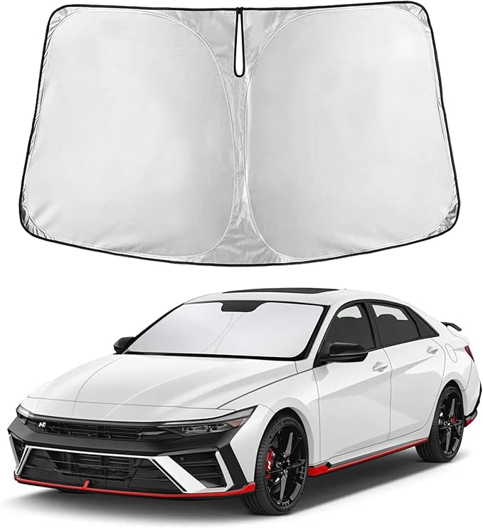Windshield Sunshade Compatible for Hyundai Elantra 2021-2024 2025 2026, Sun Visor for Front Windshield & Window Sun Shade Cover, UV Heat Blocker & Protector, Car Accessories
