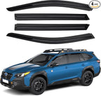 Window Visors Rain Guards for 2020-2025 Subaru Outback Premium Limited Touring Accessories, Outside-Mount Tape-On Side Window Wind Deflectors Vent Visors Shades Rainproof Black 4PCS