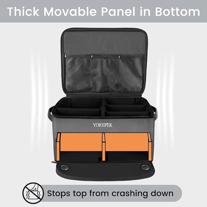 2 Layer Golf Trunk Organizer, Golf Gifts for Men with Separate Ventilated Compartment for 2 Pair Shoes, Waterproof Car Trunk Locker for Balls, Tees, Clothes, Gloves, Gifts for Golfers