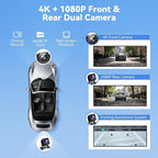 11.5" Extra Large Wireless Apple CarPlay Screen for Car, 4K Portable Car Play Screen & Android Auto HD Touch Screen, Dash Cam Front and Rear, App Control, Mirror Link, Voice Control, GPS, Bluetooth