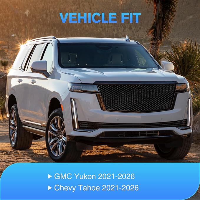 in Channel Rain Guards for Chevy Tahoe/GMC Yukon/Cadillac Escalade 2021 2022 2023 2024 2025 2026 Window Deflectors Vent Visors, Keep Rain Out & Reduce Wind Noise, 4PCS