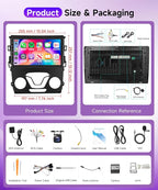 Android 15 Car Stereo Radio for Ford Fusion 2013-2019 for Ford Mondeo, 2G+64G Wireless Carplay Android Auto GPS Navigation WiFi 9 Inch Touch Screen Bluetooth FM/RDS +Backup Camera
