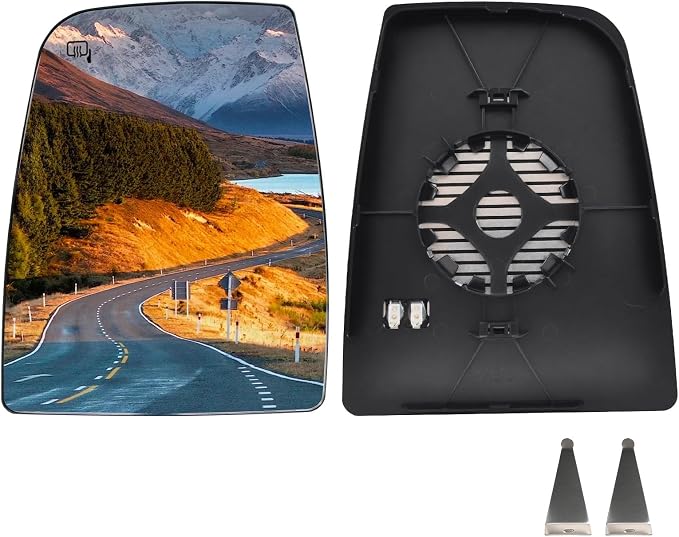 Driver Left Side Upper Rearview Convex Heated Mirror Glass With Rear Holder fit Ford Transit 150 250 350 from 2015 to 2023