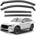 GrandWheel Window Deflectors Smoke Tinted in-Channel Side Window Vent Visor Deflectors Rain Guards Compatible with Mazda CX-90 2024-2026 - 4 pcs. GW0844