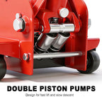 3 Ton Floor Jack, 6600LBS Capacity Hydraulic Car Jack, Low Profile Portable Jack with Dual Pumps, Quickly Lift Steel Service Jack, Lifting Range 3-1/8" Min to 20" Max Red