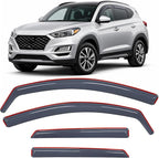 in-Channel Rain Guards for Hyundai Tucson 2016 2017 2018 2019 2020, Fits Gas Model Only Not Fits Hybrid/Electric Versions, Light Smoky Blue Window Visor, Fresh Air Ventilation, 4PCS