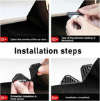 2 PCS Car Door Corner Edge Guards, Thickened PVC Anti-collision Door Corner Protector, Carbon Fiber Sporty Style Decorative Cover, Self-adhesive Exterior Accessory for Cars (Black)