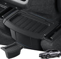 Rear Center Console Organizer for 2026 Model Y Juniper Accessories | Storage Box with Lids Fits Perfectly Under the Air Outlet in the Middle of the Rear Row, Back Seat Trash Can, Durable TPE