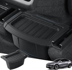 Rear Center Console Organizer for 2026 Model Y Juniper Accessories | Storage Box with Lids Fits Perfectly Under the Air Outlet in the Middle of the Rear Row, Back Seat Trash Can, Durable TPE