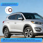 in-Channel Rain Guards for Hyundai Tucson 2016 2017 2018 2019 2020, Fits Gas Model Only Not Fits Hybrid/Electric Versions, Light Smoky Blue Window Visor, Fresh Air Ventilation, 4PCS