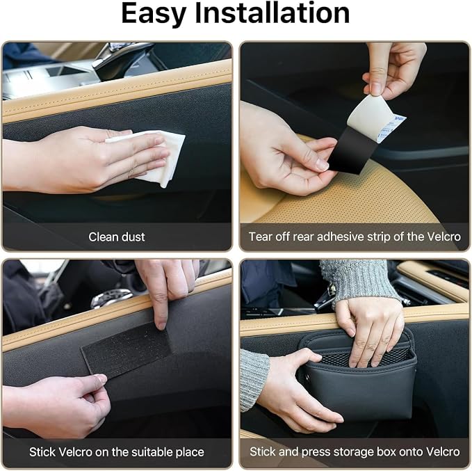 2Pcs Car Side Pocket Organizer, Strap Mini Storage Bag for Cell Phone, Wallet, Key, Glasses, Multifunctional Car Organizer Accessories for Car Seat, Door, Window, Console, 7 * 4.3 * 2.2inch
