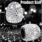 4PCS Bling Crystal Diamond Tire Stem Valve Caps, Dustproof Car Wheel Tire Valve Caps Universal Tire Valve Stem Covers for Cars, SUV, Trucks, Bikes, Motorcycles, Bicycles (White)