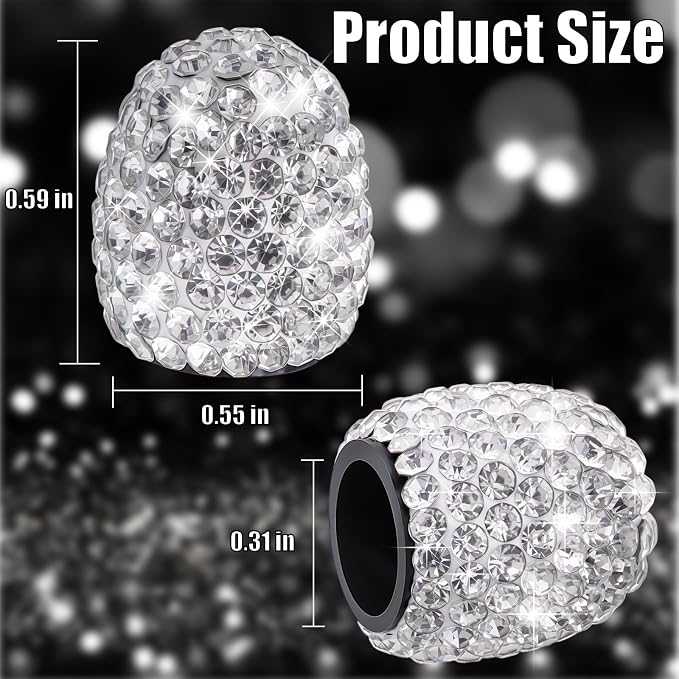 4PCS Bling Crystal Diamond Tire Stem Valve Caps, Dustproof Car Wheel Tire Valve Caps Universal Tire Valve Stem Covers for Cars, SUV, Trucks, Bikes, Motorcycles, Bicycles (White)