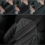 14 PCS Leather Car Seat Covers Full Set, 14.5”-15'' Sporty Steering Wheel Cover Universal, Center Console Cover, Seat Belt Cushion, Cup Holder Coaster, Car Interior Set Grey