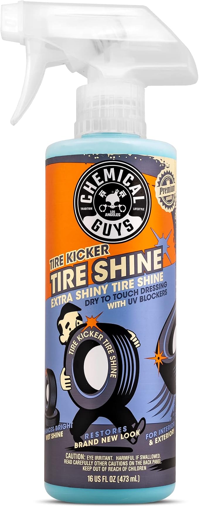 Tire Kicker Sprayable Extra Glossy Tire Shine Spray, Dry-to-Touch Dressing - Restores Wet Look to Rubber, Vinyl, and Plastic, Safe for Cars, Trucks, Motorcycles, RVs, and More - 16 oz