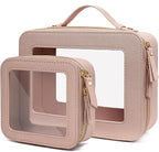 Clear Makeup Bag Small, TSA Approved Portable Toiletry Bag with Zipper Cosmetic Travel Bag Makeup Organizer Case Mini Makeup Pouch for Purse Car Organizer Bag for Women Men