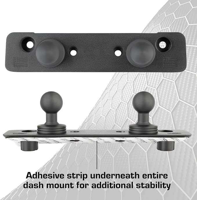 Bulletpoint Dash Mount Cell Phone Holder Compatible with 2013-2018 RAM Truck & 2019+ RAM 1500 Classic 20mm Ball Mount - Compatible with iPhone and Android Smartphones (Dual Ball with 1 Phone Holder)