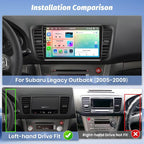 8 Core Car Radio for Subaru Legacy Outback 2005-2009, 9 inch HD IPS Touch Screen for Legacy Outback Bluetooth Radio with CarPlay/Android Auto, Bluetooth 5.0, 32EQ, 4GB+64GB