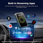 LAMTTO Wireless CarPlay and Android Auto Adapter with Gemini AI,4-in-1 Magic AI Box Video Player for YouTube TikTok, Dual WiFi,HD Media Port,USB Drive,Mirror Link for OEM Wired Carplay Cars 2016-2024