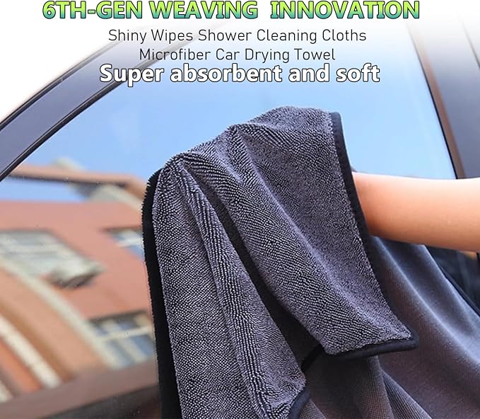 Shiny Shower Cleaning Wipes, Drying Towels, Shower Doors Wipes Drying Towels,16 * 24" Streak Free Glass Window Car Mirror Super Absorben Microfiber Cleaning Cloths (1pc grey16*24")