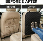 2 Pack Car Back Seat Cover and Organizer Protector from Dirt Scratches Mud Universal Fit All Automotive Model Vehicle Type Waterproof Durable Preventing the Impact of Children Step Kick 17"x25"