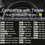 Customized Auto Car Steering Wheel Cover for Toyota Rav4 Corolla Camry Highlander (Diamond Quilted-Black+Gray-Standard Size)