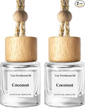 C Classy Hanging Car Air Freshener 2 Pack, Coconut Essential Oil Diffuser, Long-Lasting Fragrance, Cute Glass Bottle Car Accessories for Women & Men, Made in USA