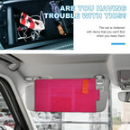 Car Sun Visor Organizer, Auto Interior Visor Storage Pouch Holder with Zipper, Multi-Pocket Net Personal Belonging Organizer, Universal Car Accessory for Cards, Documents (Rose Red)