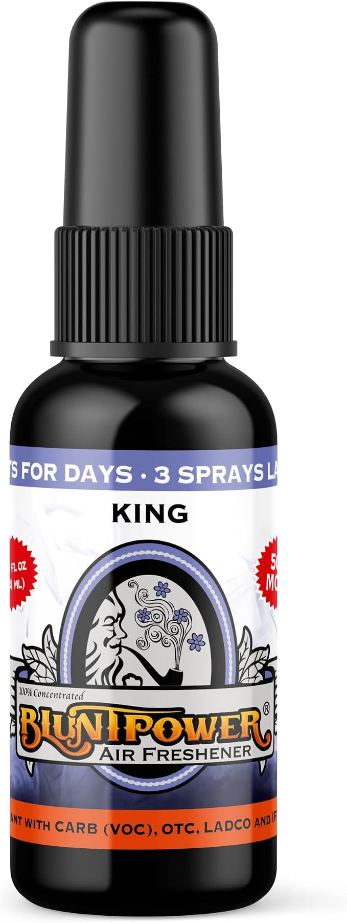 (King, 1 Pack) Concentrated Air Freshener for Room and Car - Oil-Based Diffuser Spray Bottle - Long-Lasting Bathroom, Car Freshener, & Odor Eliminator